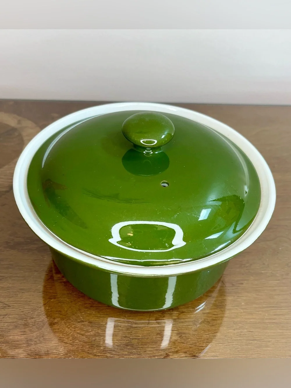 Vintage Hall Casserole w/Vented Lid, Forest Green, 7-1/2” Round, #67